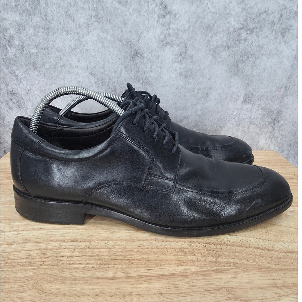 Johnston & Murphy Oxford Shoes Mens 11 M Black Sheepskin Leather Derby Dress